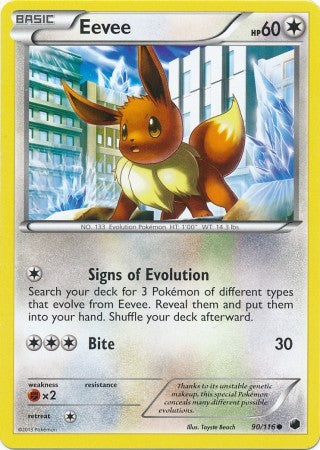 Eevee 90/116 - Pokemon Plasma Freeze Common Card