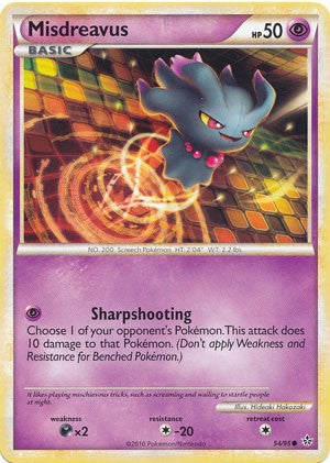 Pokemon Card HS Unleashed Single Card Common Misdreavus 54/95