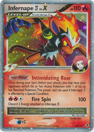 Pokemon Rising Rivals Ultra Rare Card - Infernape 4 LV.X 108/111
