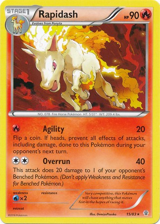 Rapidash 15/83 RARE - Pokemon Generations Card