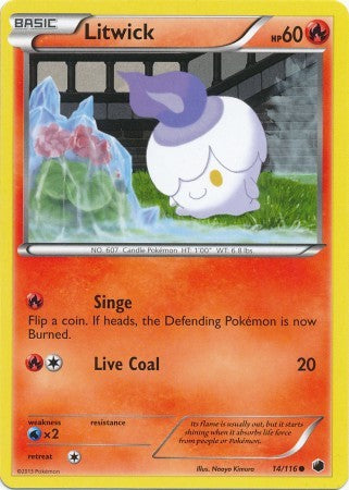 Litwick 14/116 - Pokemon Plasma Freeze Common Card
