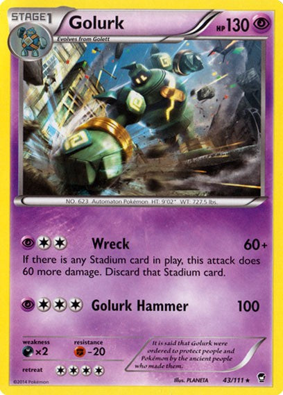 Golurk 43/111 - Pokemon XY Furious Fists Card