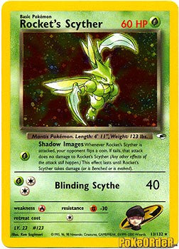 Pokemon Gym Heroes Holo Card - Rocket's Scyther 13/132
