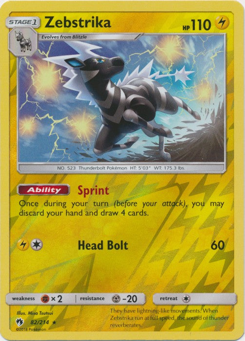 Zebstrika - 82/214 (Reverse Foil) Pokemon » SM Lost Thunder Rare