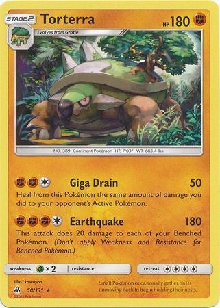 Torterra 58/131 Rare - Pokemon Sun & Moon Forbidden Light Card