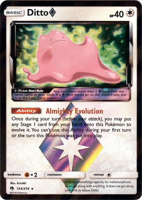 Ditto Prism Star - 154/214 Pokemon » SM Lost Thunder HR