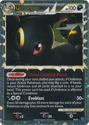 Pokemon Card HeartGold SoulSilver Undaunted Holo Umbreon Prime 86/90