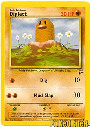 Pokemon Base Set 2 Common Card - Diglett 71/130