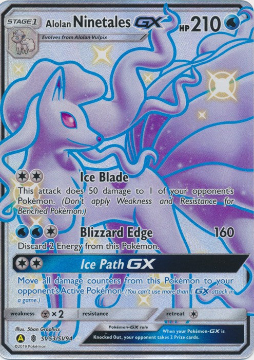 Alolan Ninetales-GX (Shiny) - SV53/SV94 hidden fates