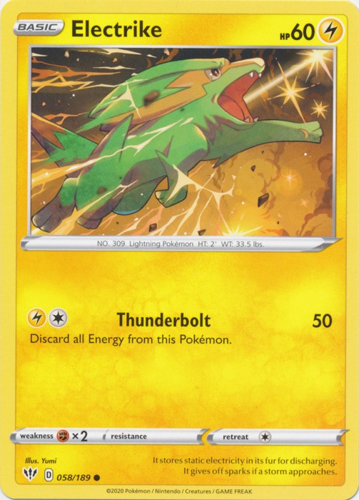 Electrike - 058/189 Pokemon » SWSH Darkness Ablaze Common