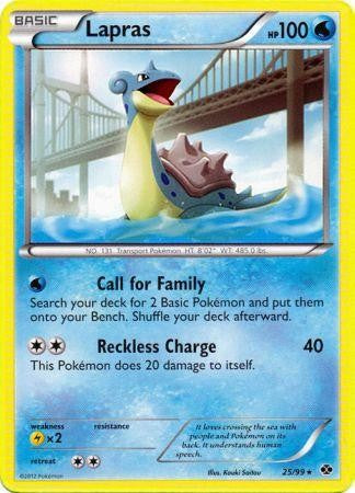 Pokemon Next Destinies Reverse Holo Rare Card - Lapras 25/99