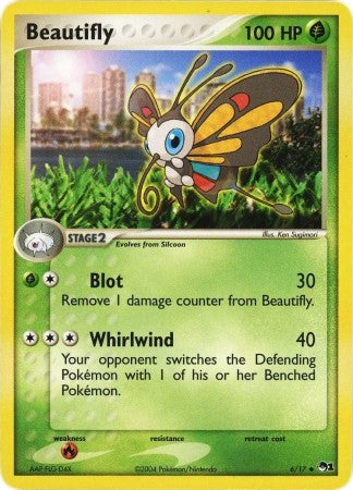 Pokemon POP Series 1 Promo Card Beautifly 6/17 Uncommon