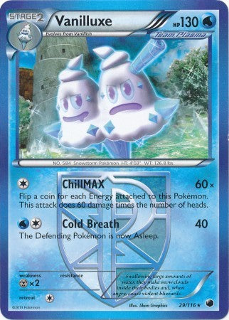 Vanilluxe 29/116 - Pokemon Plasma Freeze Rare Card