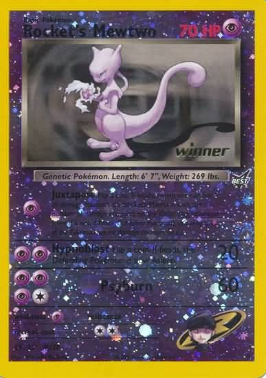 Pokemon Reverse Rare Single Promo Card - Rocket's Mewtwo 8 Winner