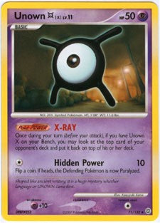 Pokemon Secret Wonders Uncommon Card - Unown X 71/132