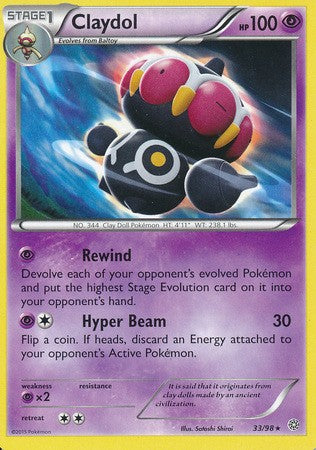 Claydol 33/98 RARE - Pokemon XY Ancient Origins Card