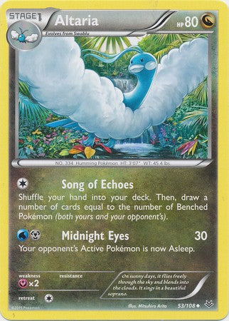 Altaria 53/108 Uncommon - Pokemon XY Roaring Skies Card