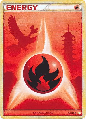 Pokemon HeartGold SoulSilver Single Card Common Fire Energy 116/123