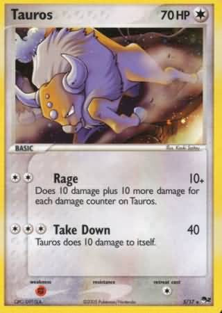 Pokemon POP Series 2 Promo Card Tauros 5/17 Holo Rare