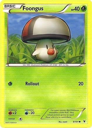 Pokemon Noble Victories Common Card - Foongus 9/101