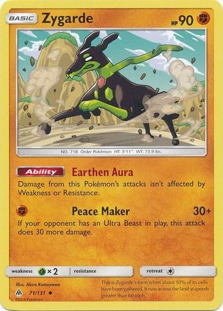Zygarde 71/131 Uncommon - Pokemon Sun & Moon Forbidden Light Card