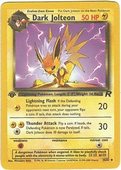 Pokemon Team Rocket Uncommon Card - Dark Jolteon 38/82