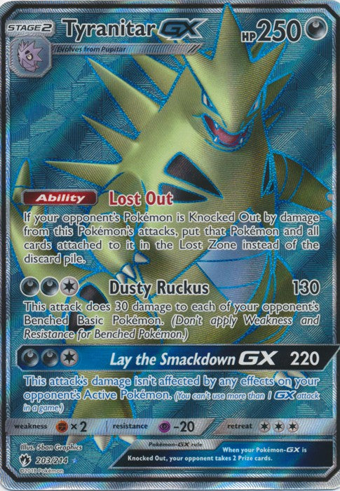 Tyranitar GX - 203/214 - Sun & Moon: Lost Thunder Full Art Ultra Rare