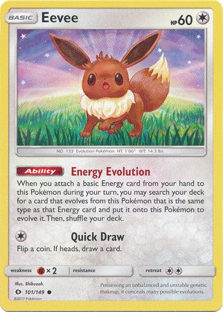 Eevee 101/149 Common - Pokemon Sun & Moon Base Set Single Card