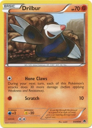 Pokemon Emerging Powers Uncommon Card - Drilbur 54/98
