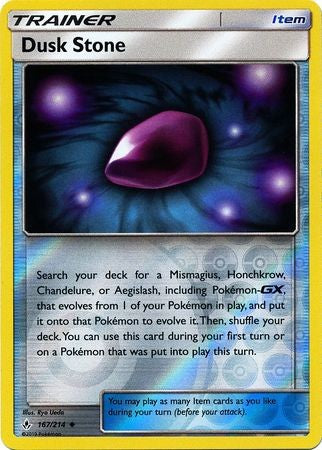 Dusk Stone - 167/214 - Sun & Moon: Unbroken Bonds Uncommon Reverse Holo