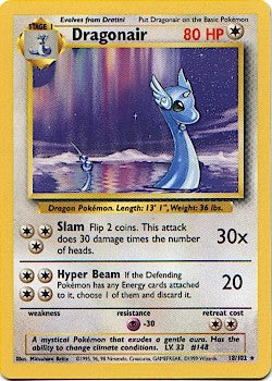 Pokemon Basic Rare Card - Dragonair 18/102