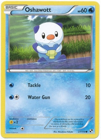 Pokemon Black & White Oshawott 27/114 Common Card
