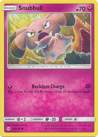 Snubbull 90/149 Common - Pokemon Sun & Moon Base Set Single Card