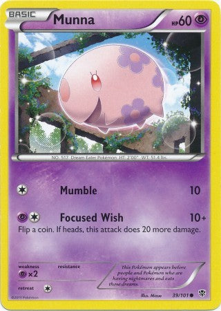 Munna 39/101 - Pokemon Plasma Blast Common Card