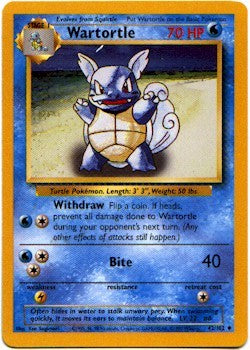 Pokemon Basic Uncommon Card - Wartortle 42/102
