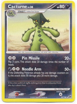 Pokemon Diamond & Pearl Great Encounters - Cacturne (Uncommon) Card