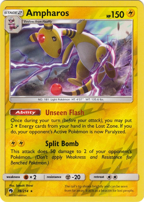 Ampharos - 78/214 (Reverse Foil) Pokemon » SM Lost Thunder HR