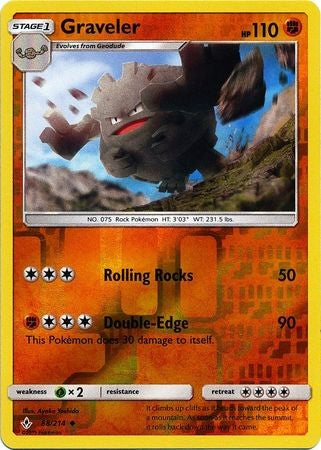 Graveler - 88/214 - Sun & Moon: Unbroken Bonds Uncommon Reverse Holo
