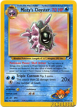 Pokemon Gym Heroes Rare Card - Misty's Cloyster 29/132