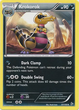 Krokorok 57/106 - Pokemon XY Flashfire Uncommon Card