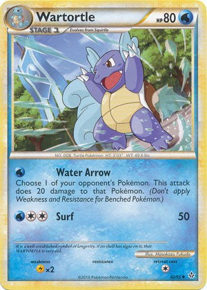 Pokemon Card HS Unleashed Single Card Uncommon Wartortle 42/95