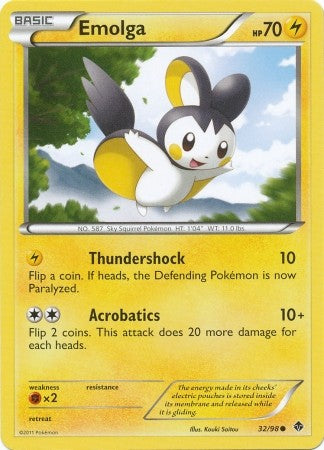 Pokemon Emerging Powers Common Card - Emolga 32/98