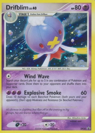 Pokemon Diamond & Pearl Holo Rare Promo Card - Drifblim DP34