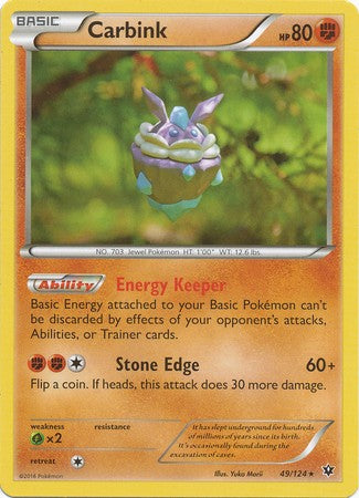 Carbink 49/124 Rare - Pokemon XY Fates Collide Card