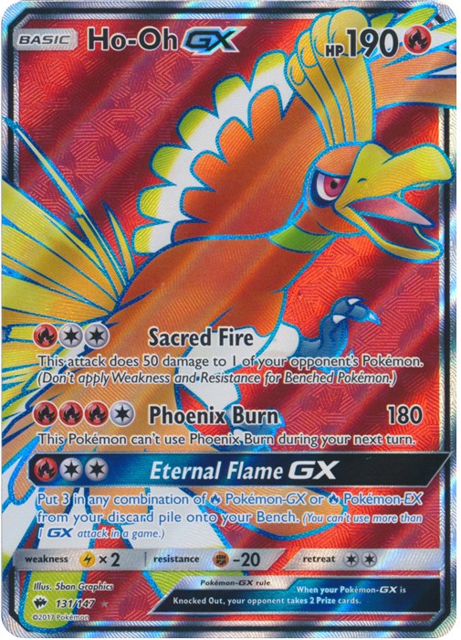 Ho-Oh GX 131/147 Full Art - Pokemon Sun & Moon Burning Shadows Card