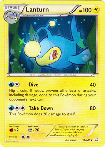 Lanturn 58/160 - Uncommon Pokemon XY Primal Clash Card