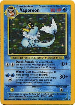 Pokemon Jungle Holofoil Card - Vaporeon 12/64