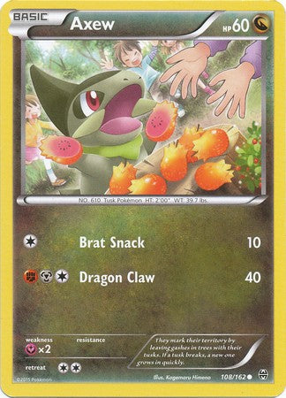 Axew 108/162 Common - Pokemon XY Break Through Card