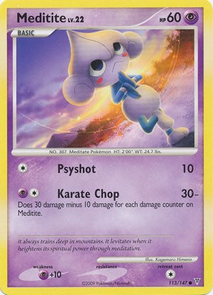 Pokemon Supreme Victors Common Card - Meditite 113/147