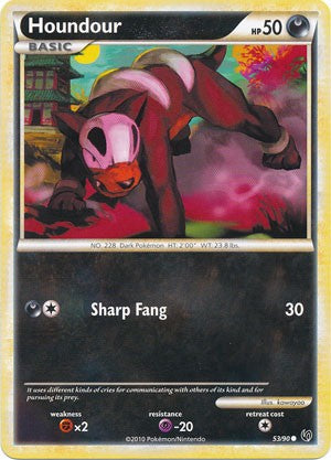 Pokemon Card HeartGold SoulSilver HS Undaunted Common Houndour 53/90